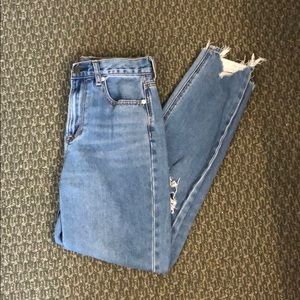 american eagle distressed mom jeans